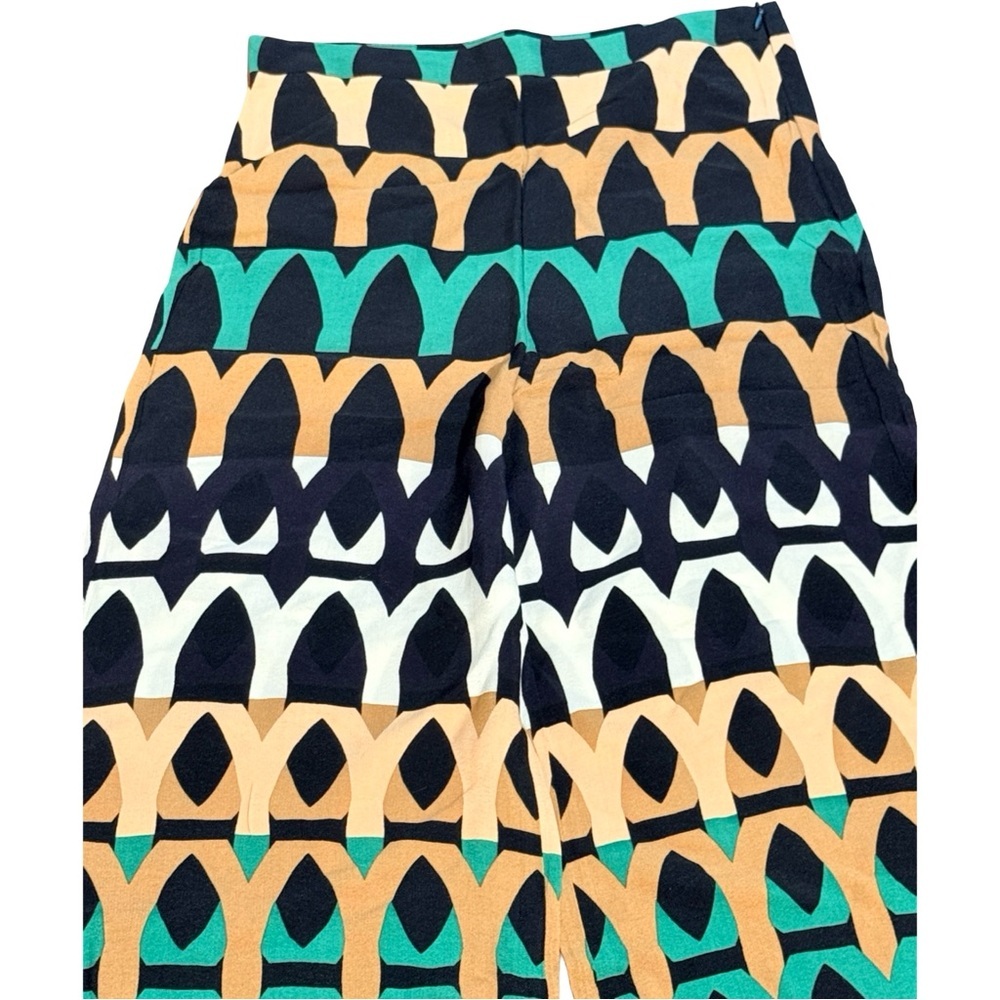Zara Woman Multicolor Geometric Wide-Leg Pants - Picture 4 of 7